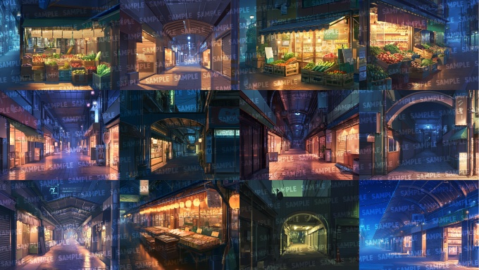 【背景150枚】現代商店街(ゲーム/TRPG/CoC/ココフォリア)