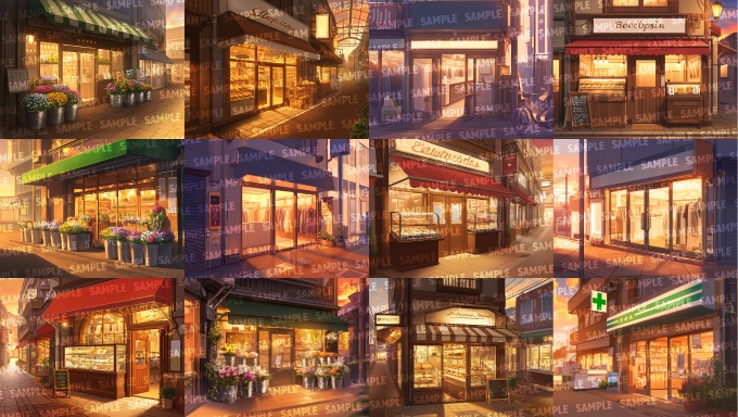 【背景150枚】現代商店街(ゲーム/TRPG/CoC/ココフォリア)