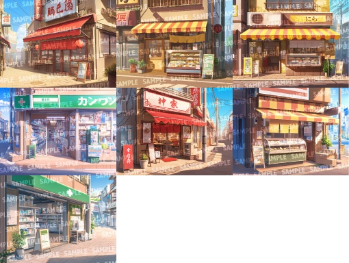 【背景150枚】現代商店街(ゲーム/TRPG/CoC/ココフォリア)