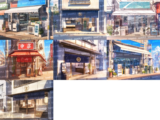 【背景150枚】現代商店街(ゲーム/TRPG/CoC/ココフォリア)