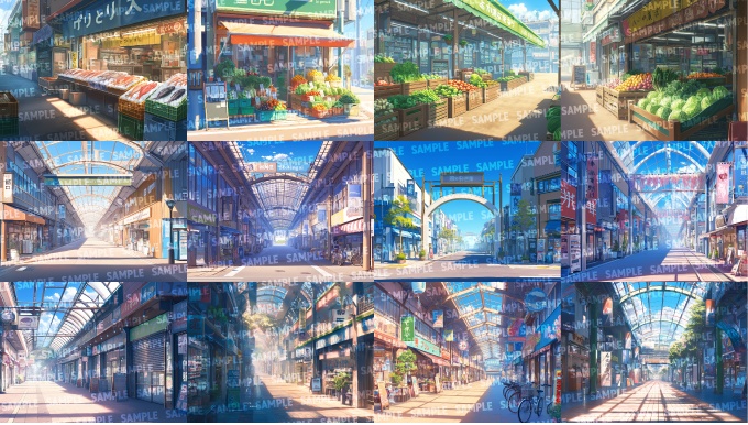 【背景150枚】現代商店街(ゲーム/TRPG/CoC/ココフォリア)