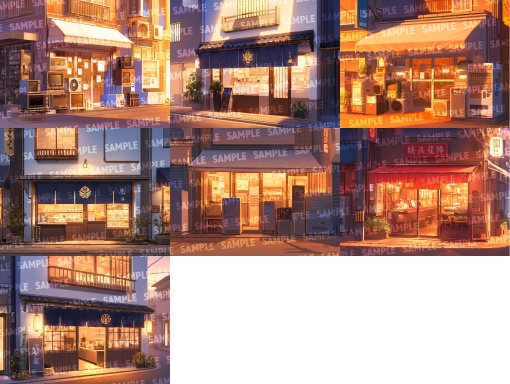 【背景150枚】現代商店街(ゲーム/TRPG/CoC/ココフォリア)