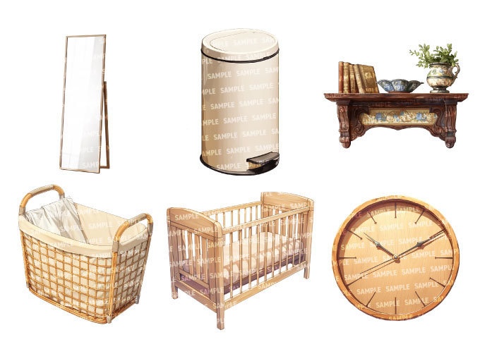 【透過素材35点】家具(png)