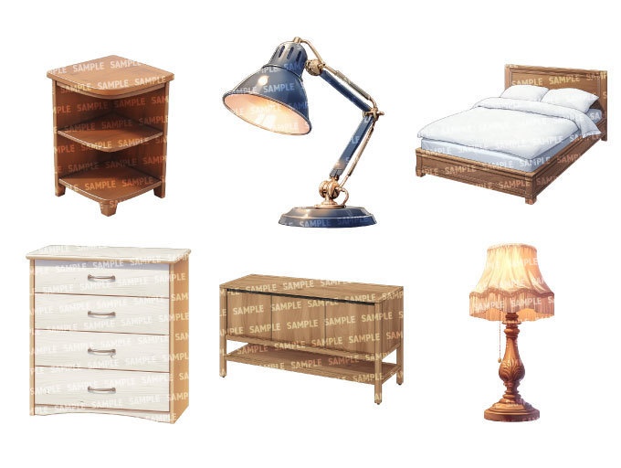 【透過素材35点】家具(png)