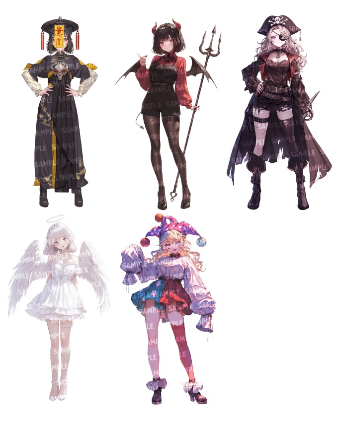 【立ち絵20点】ハロウィン仮装|女性(png)