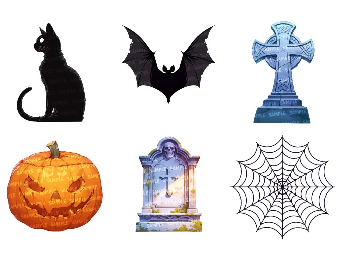 【透過素材30点】ハロウィンアイテム(png)
