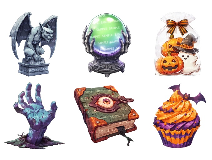 【透過素材30点】ハロウィンアイテム(png)
