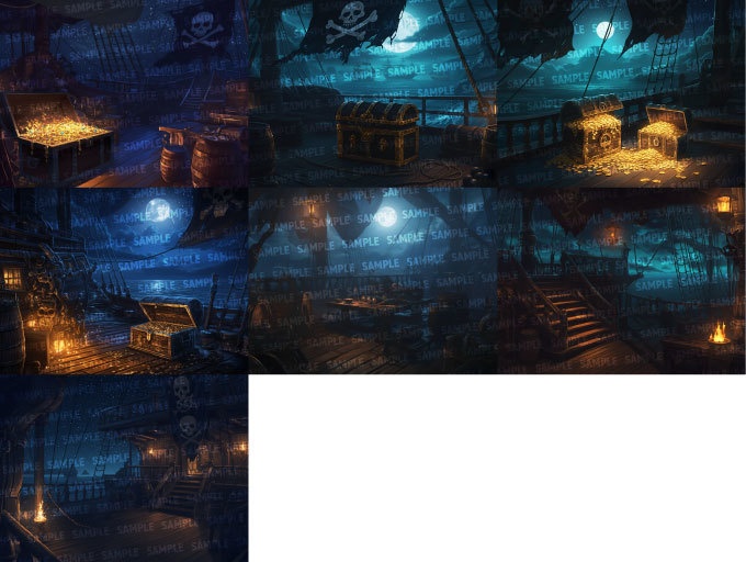 【背景120枚】海賊船|差分あり(ゲーム/TRPG/CoC/ココフォリア)