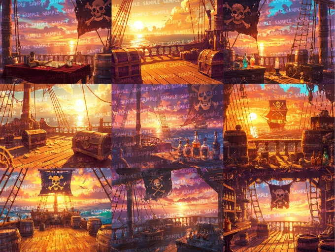 【背景120枚】海賊船|差分あり(ゲーム/TRPG/CoC/ココフォリア)