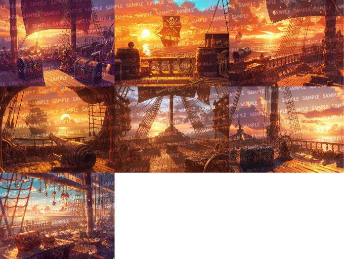 【背景120枚】海賊船|差分あり(ゲーム/TRPG/CoC/ココフォリア)