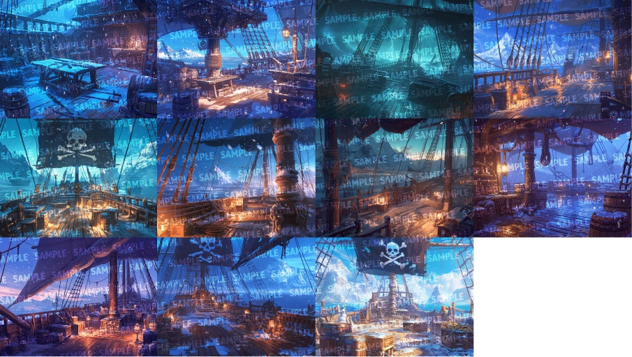 【背景120枚】海賊船|差分あり(ゲーム/TRPG/CoC/ココフォリア)