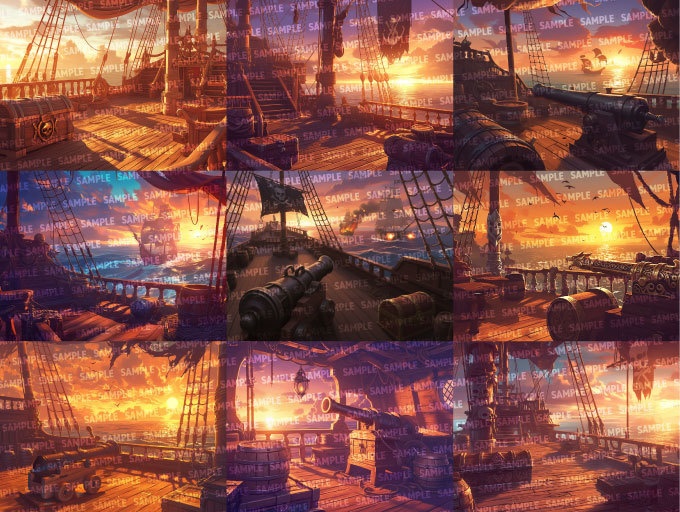 【背景120枚】海賊船|差分あり(ゲーム/TRPG/CoC/ココフォリア)