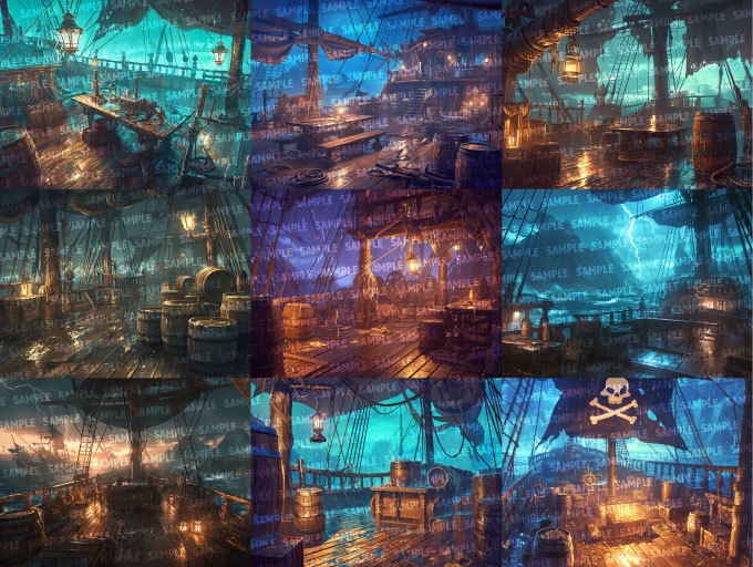 【背景120枚】海賊船|差分あり(ゲーム/TRPG/CoC/ココフォリア)