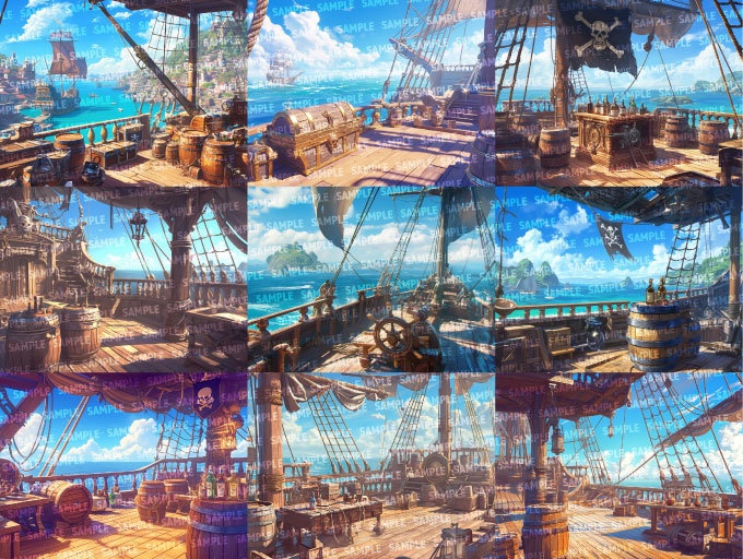 【背景120枚】海賊船|差分あり(ゲーム/TRPG/CoC/ココフォリア)