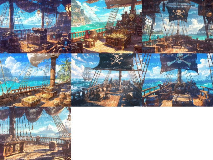 【背景120枚】海賊船|差分あり(ゲーム/TRPG/CoC/ココフォリア)