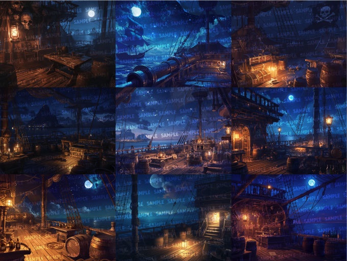 【背景120枚】海賊船|差分あり(ゲーム/TRPG/CoC/ココフォリア)