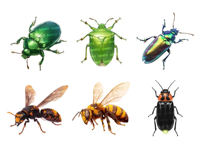 【透過素材40点】虫(png)