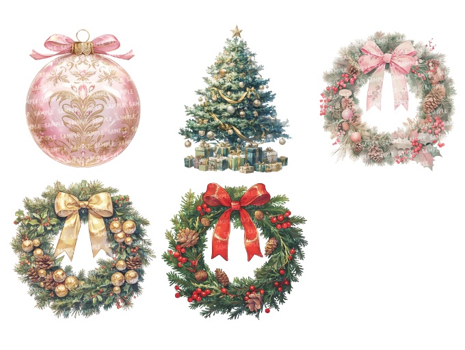 【透過素材25点】クリスマスアイテム(png)