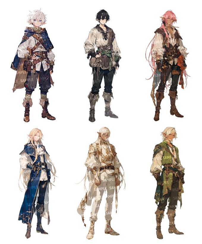 【立ち絵60点】ファンタジー(人外)|男性(png)