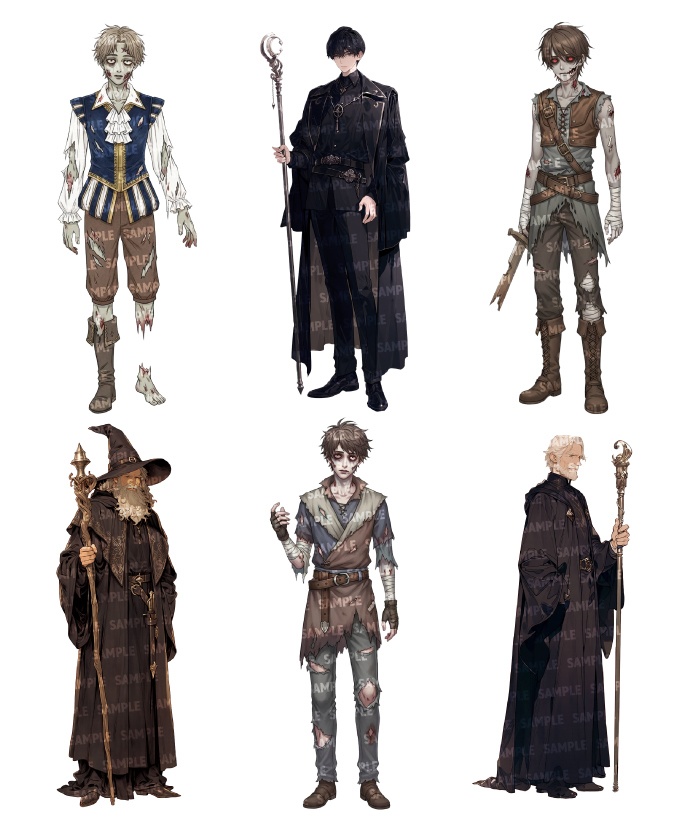 【立ち絵60点】ファンタジー(人外)|男性(png)