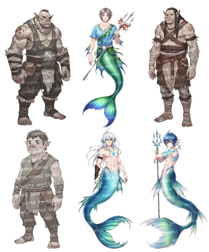 【立ち絵60点】ファンタジー(人外)|男性(png)