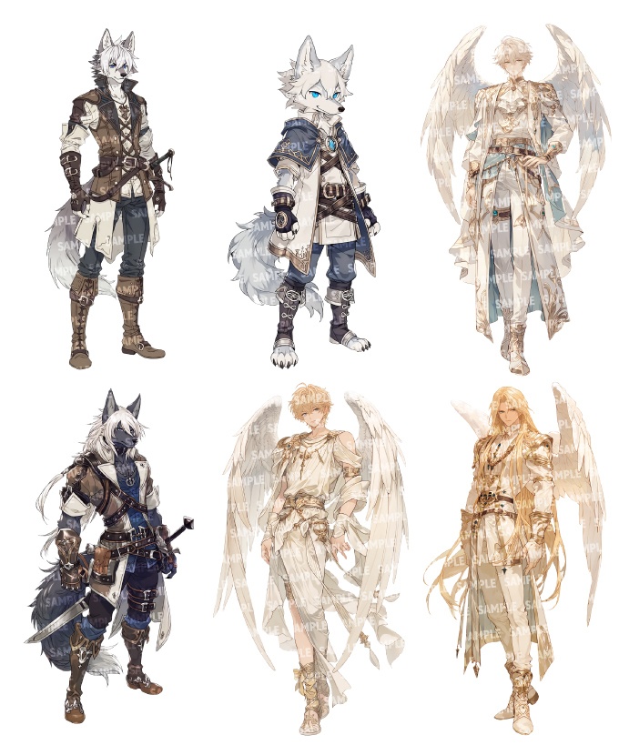 【立ち絵60点】ファンタジー(人外)|男性(png)