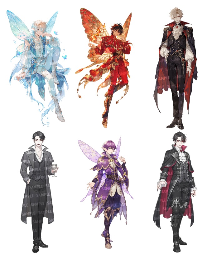 【立ち絵60点】ファンタジー(人外)|男性(png)