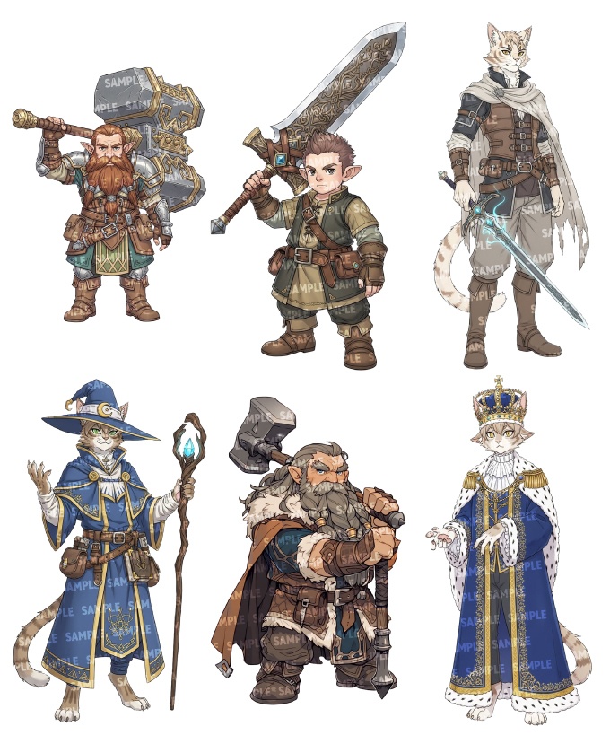 【立ち絵60点】ファンタジー(人外)|男性(png)