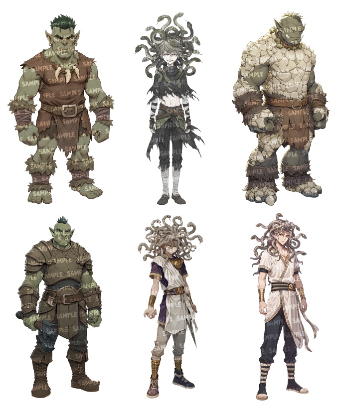 【立ち絵60点】ファンタジー(人外)|男性(png)