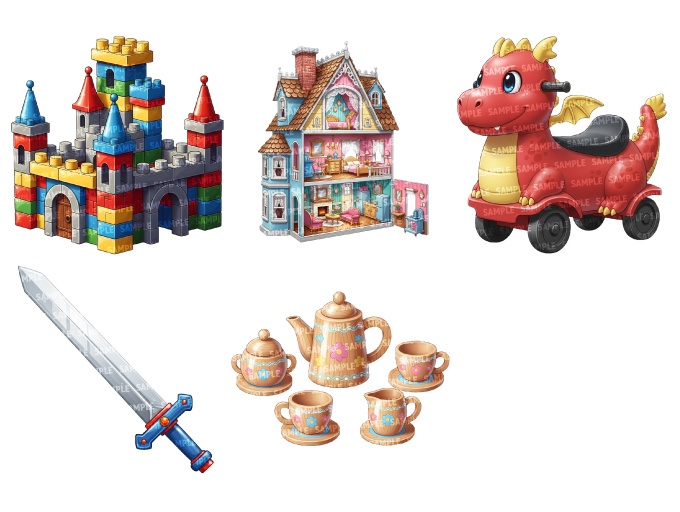 【透過素材50点】おもちゃ(png)