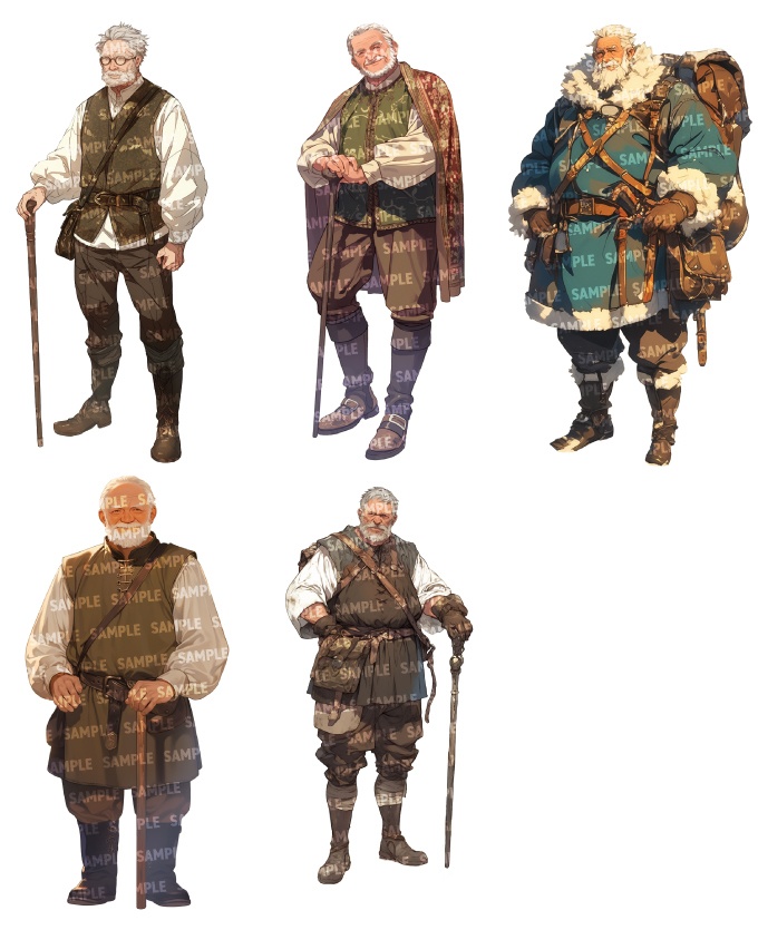 【立ち絵30点】ファンタジー(村人)|男性(png)