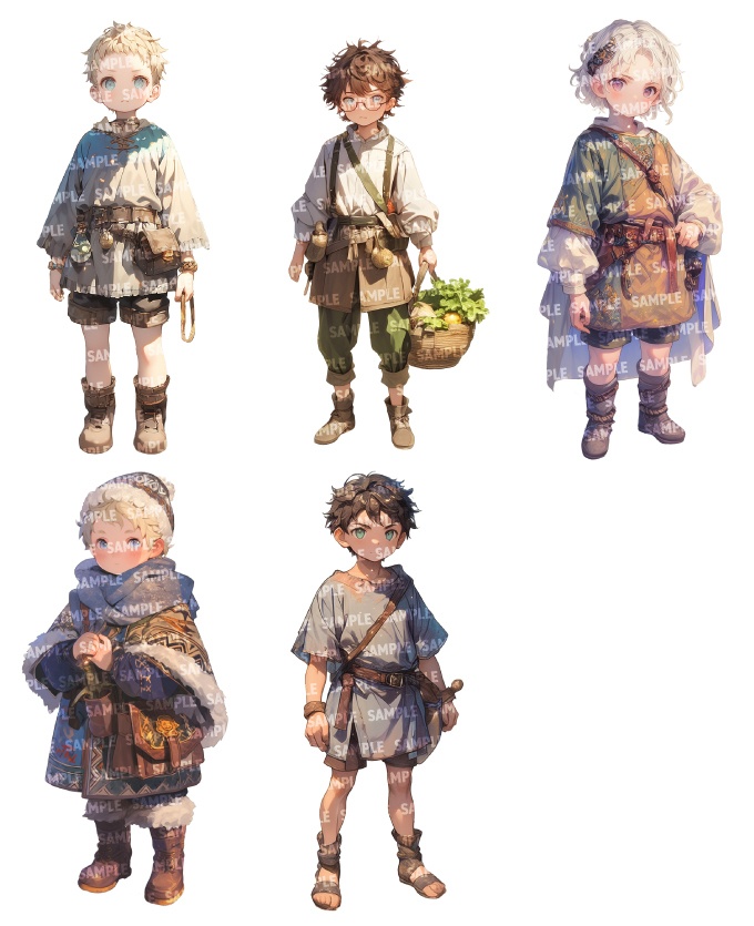 【立ち絵30点】ファンタジー(村人)|男性(png)