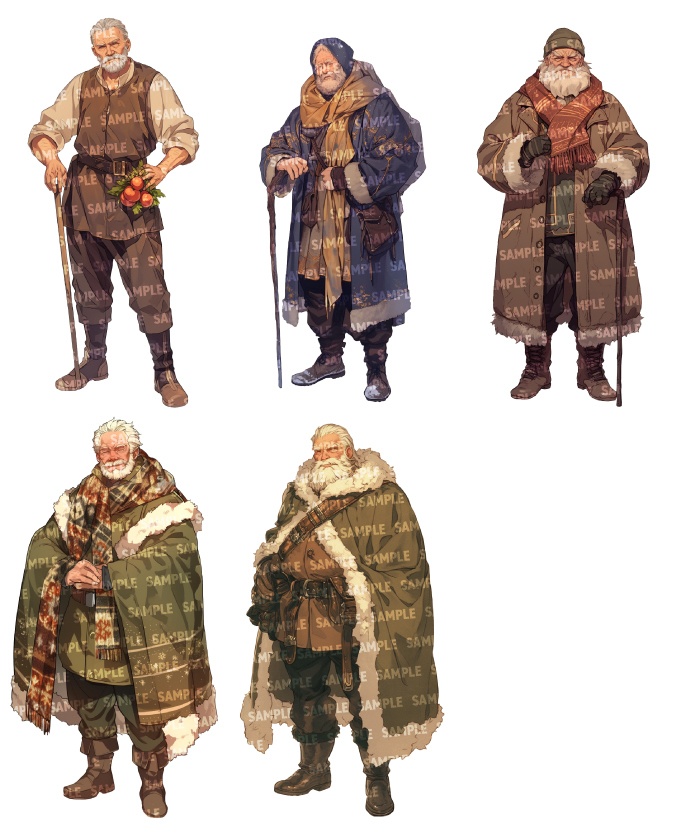 【立ち絵30点】ファンタジー(村人)|男性(png)