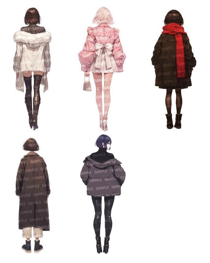 【立ち絵40点】後ろ姿|女性(png)