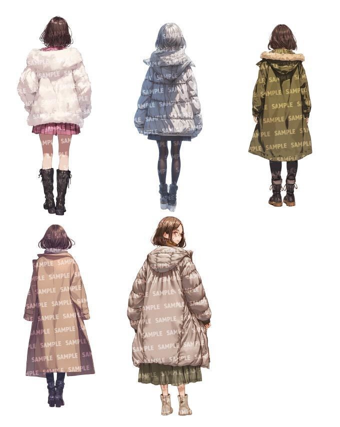 【立ち絵40点】後ろ姿|女性(png)