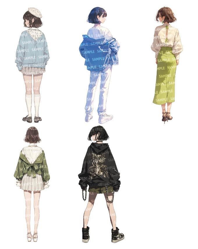 【立ち絵40点】後ろ姿|女性(png)