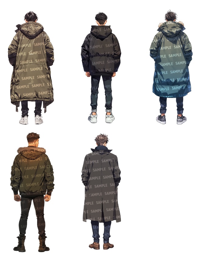 【立ち絵40点】後ろ姿|男性(png)