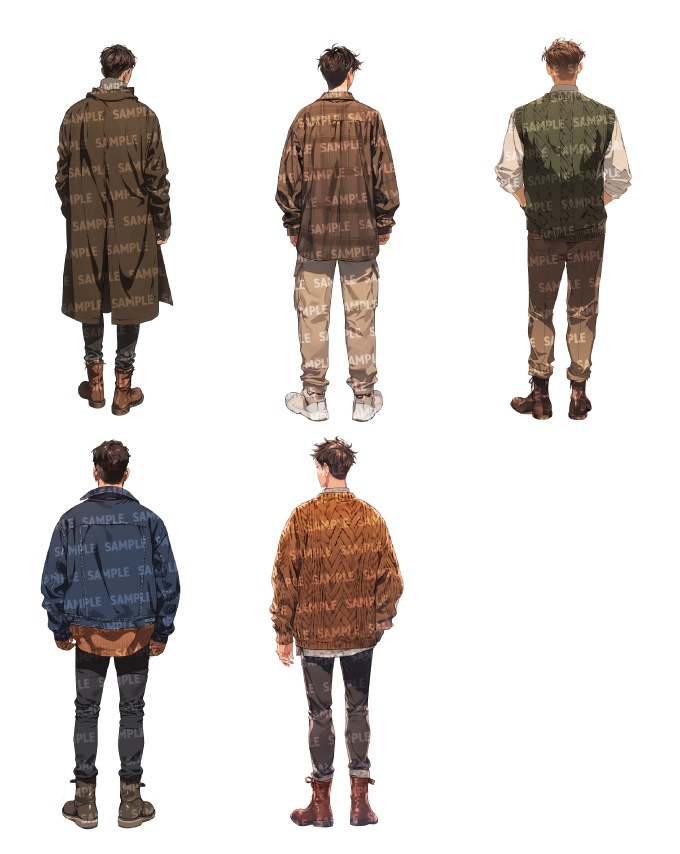【立ち絵40点】後ろ姿|男性(png)