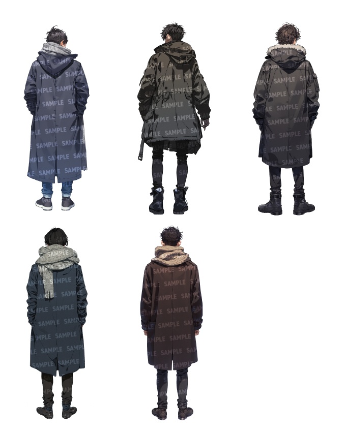 【立ち絵40点】後ろ姿|男性(png)