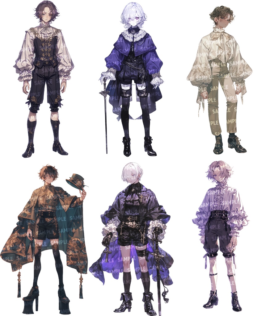 【立ち絵55点】ロリータ|男性/差分あり(png)