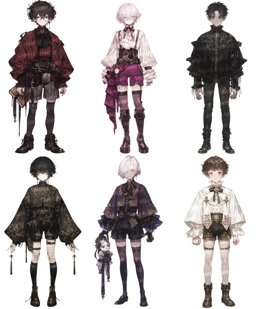 【立ち絵55点】ロリータ|男性/差分あり(png)