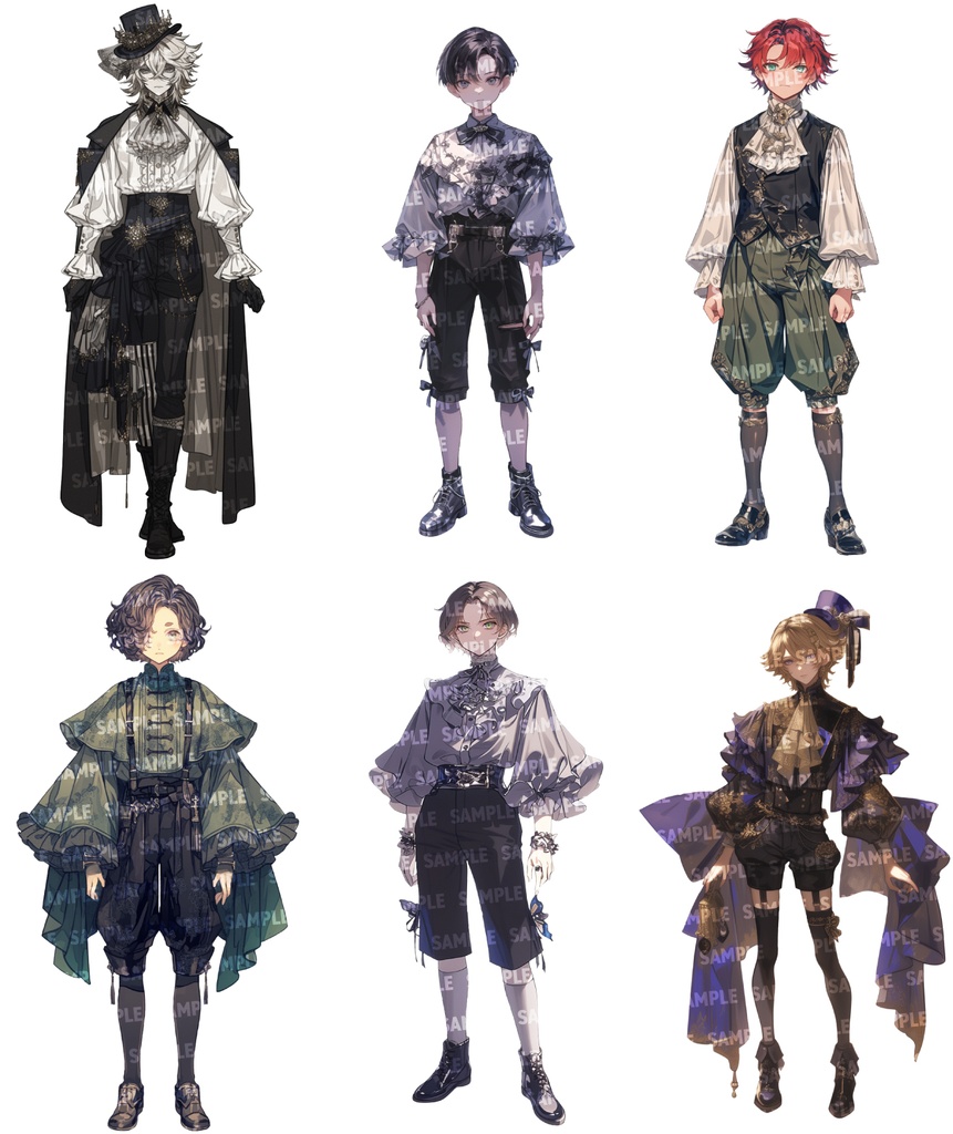 【立ち絵55点】ロリータ|男性/差分あり(png)