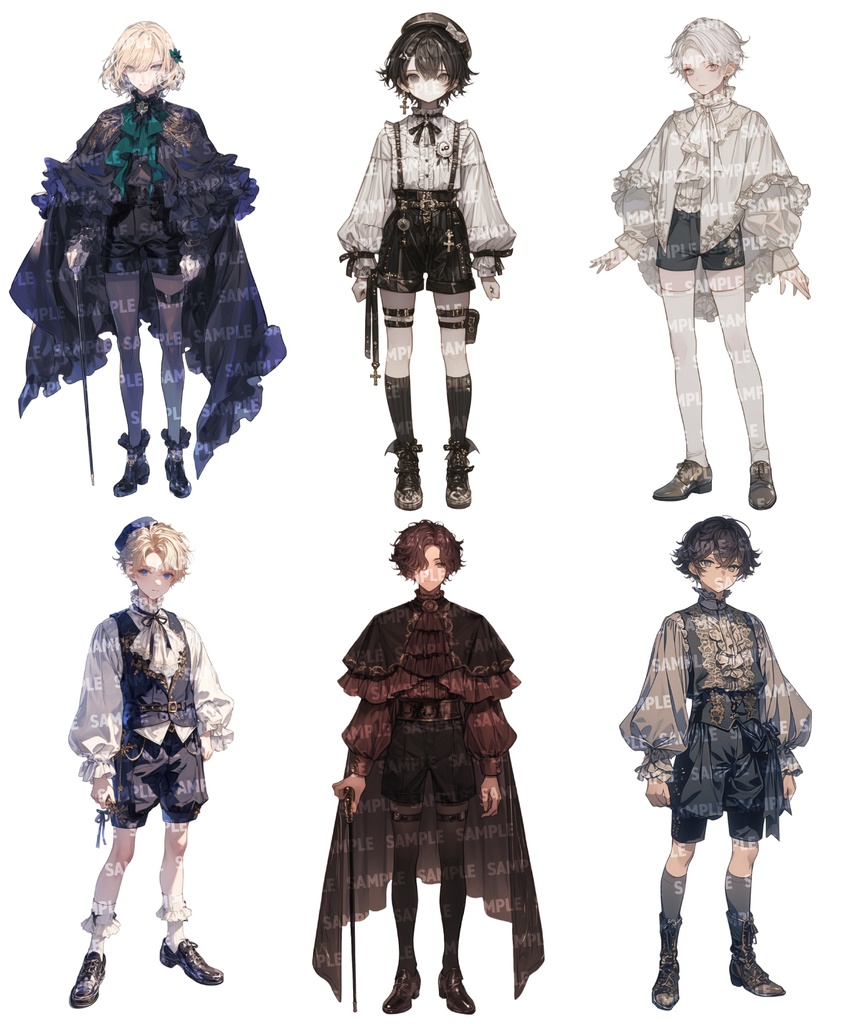 【立ち絵55点】ロリータ|男性/差分あり(png)