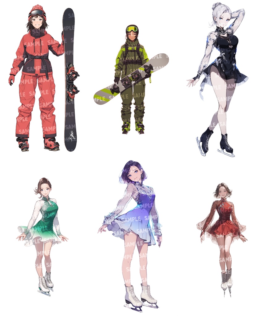 【立ち絵60点】スポーツ|女性/差分あり(png)
