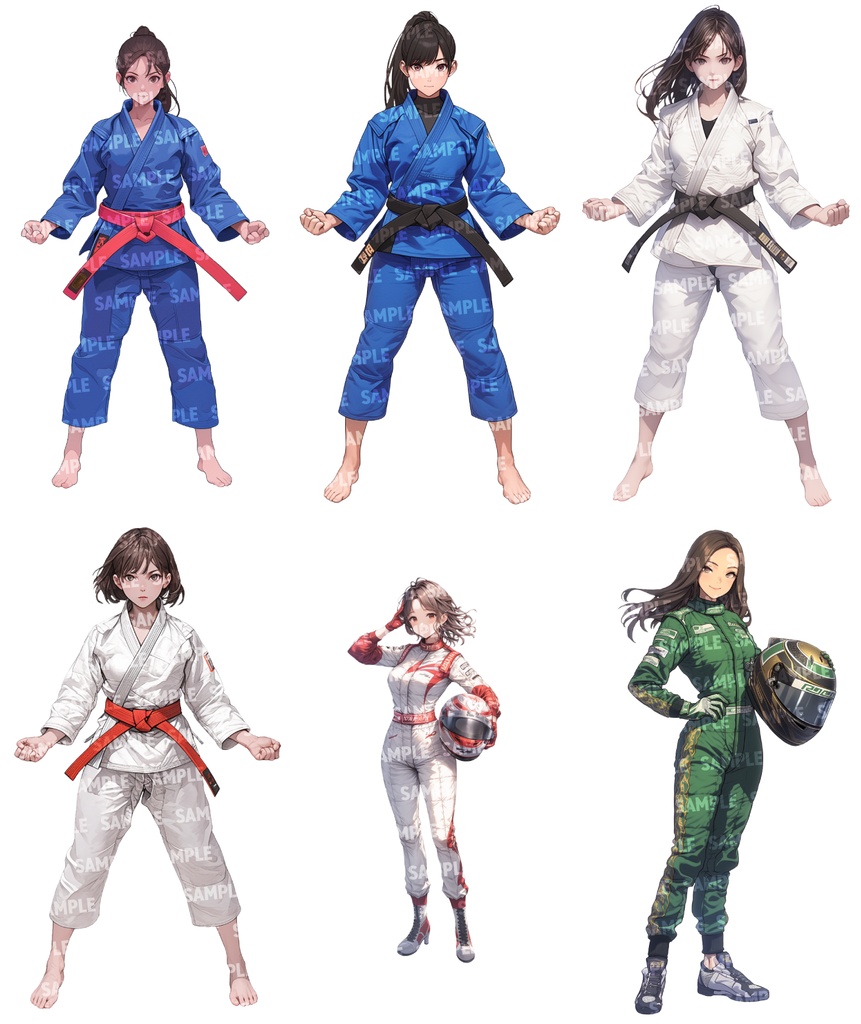 【立ち絵60点】スポーツ|女性/差分あり(png)