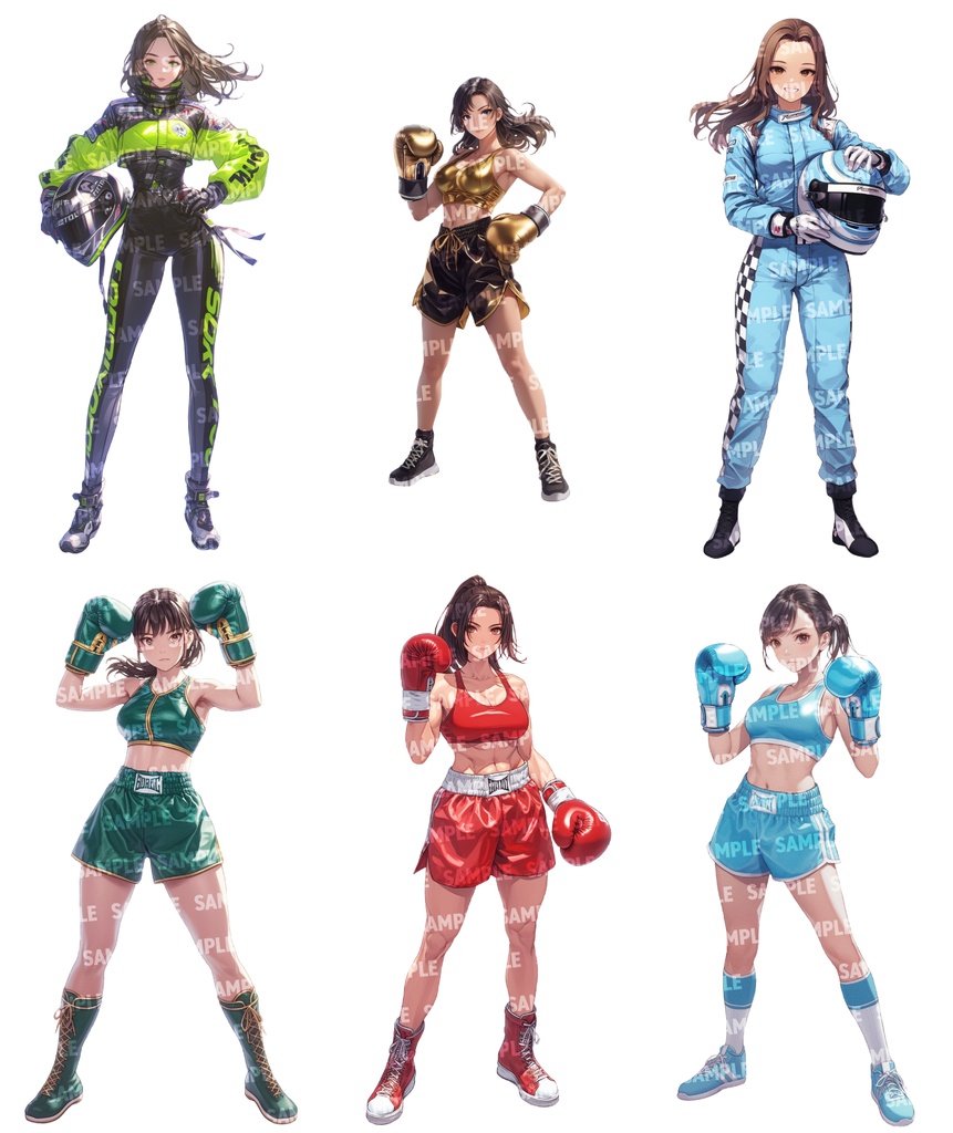 【立ち絵60点】スポーツ|女性/差分あり(png)
