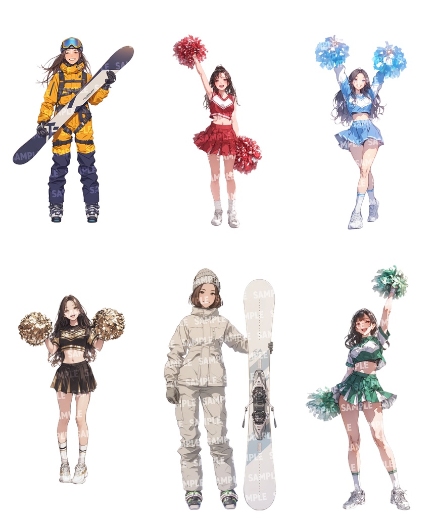 【立ち絵60点】スポーツ|女性/差分あり(png)