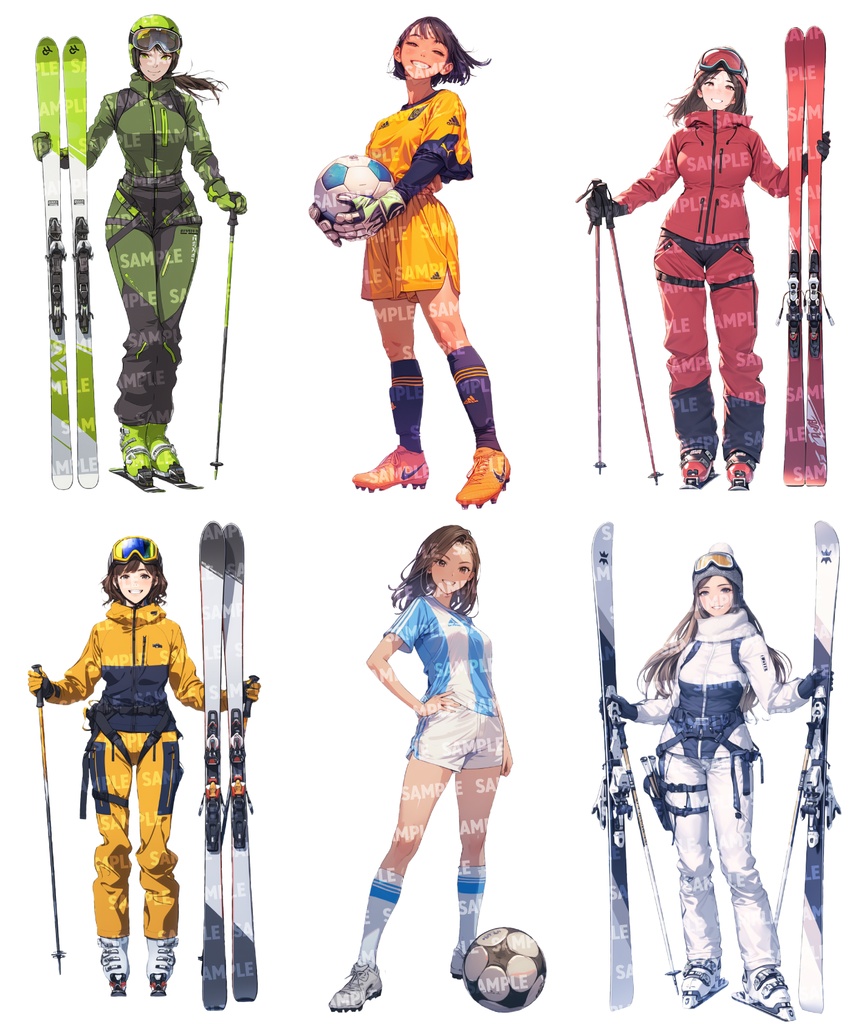 【立ち絵60点】スポーツ|女性/差分あり(png)