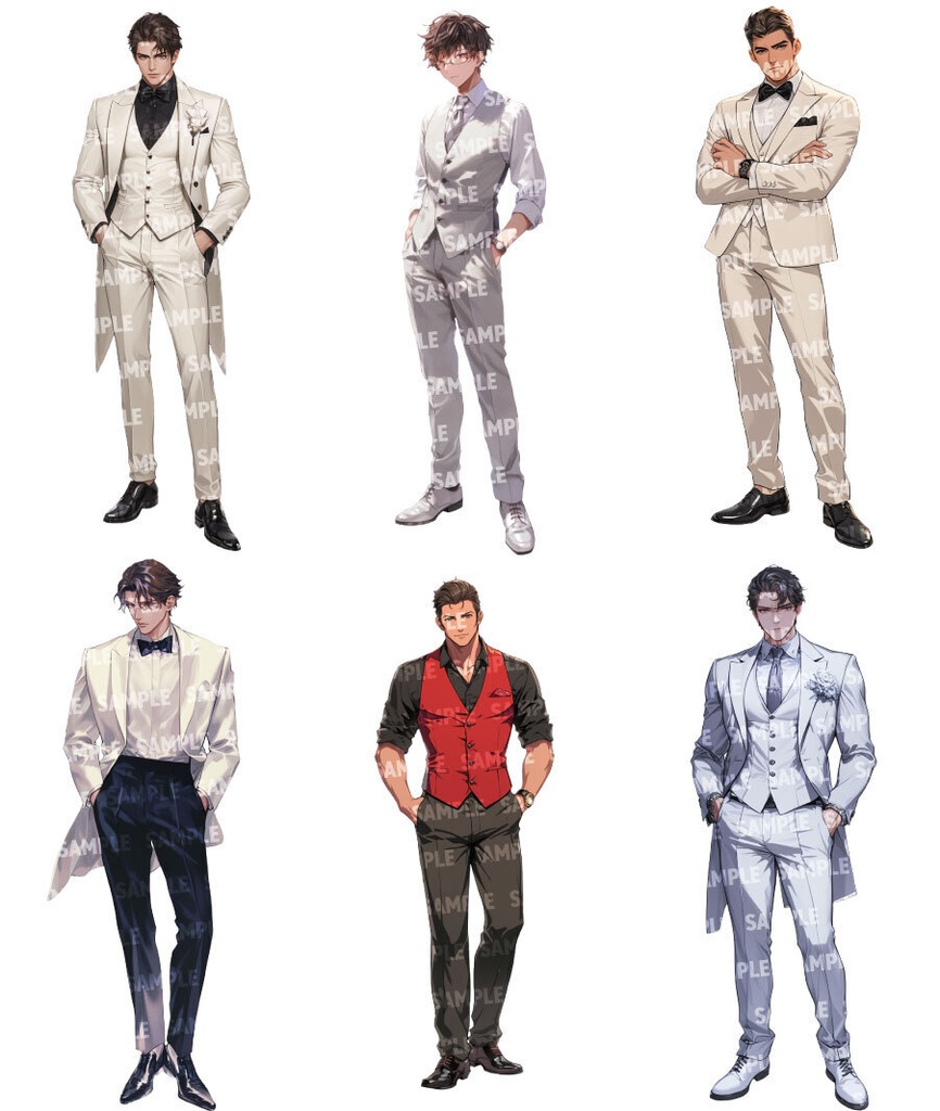 【立ち絵30点】パーティスーツ|男性/差分あり(png)