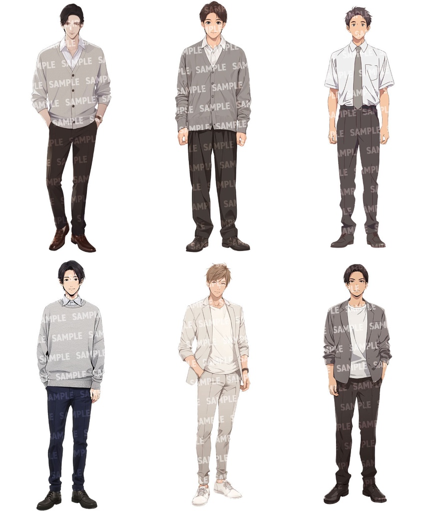 【立ち絵60点】オフィスカジュアル|男性/差分あり(png)